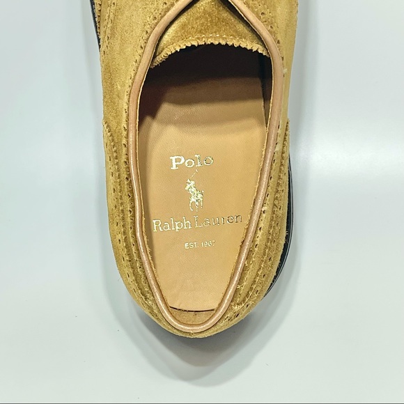 Polo Ralph Lauren Mens Asher Wingtip Oxford Suede Leather Dress Shoes - Picture 11 of 11